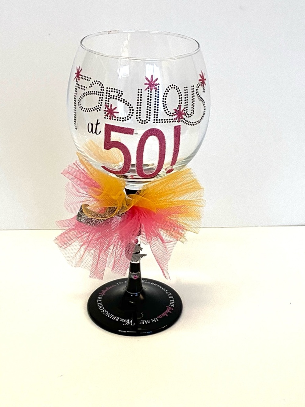 50th Birthday Wine Glass “Fabulous at 50” Gift Funny Birthday Present 33